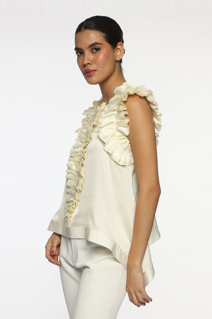 Off-White Butterfly Frilled Top