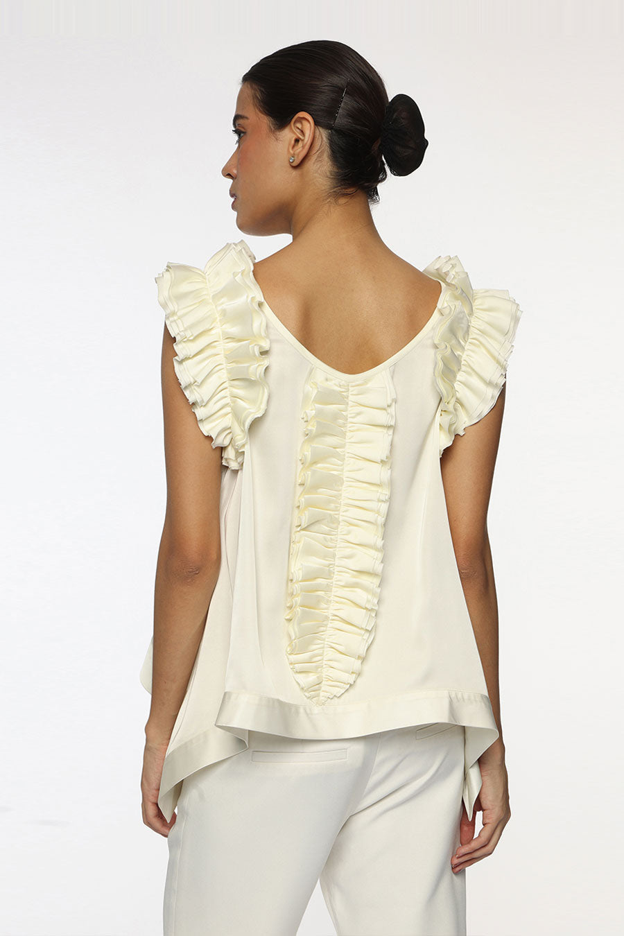 Off-White Butterfly Frilled Top