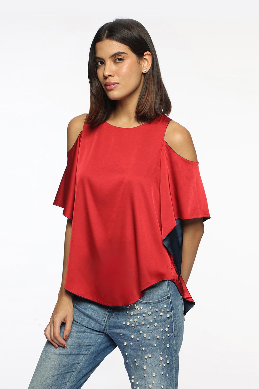 Red & Blue Emily Reversible Top