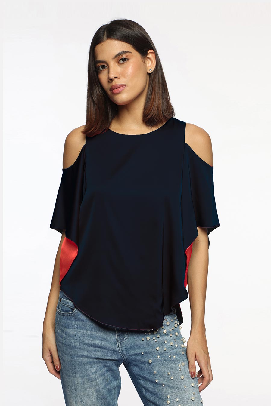 Red & Blue Emily Reversible Top