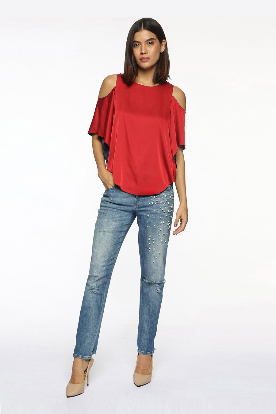 Red & Blue Emily Reversible Top