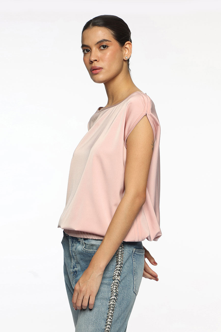 Light Pink Elana Zipper Top