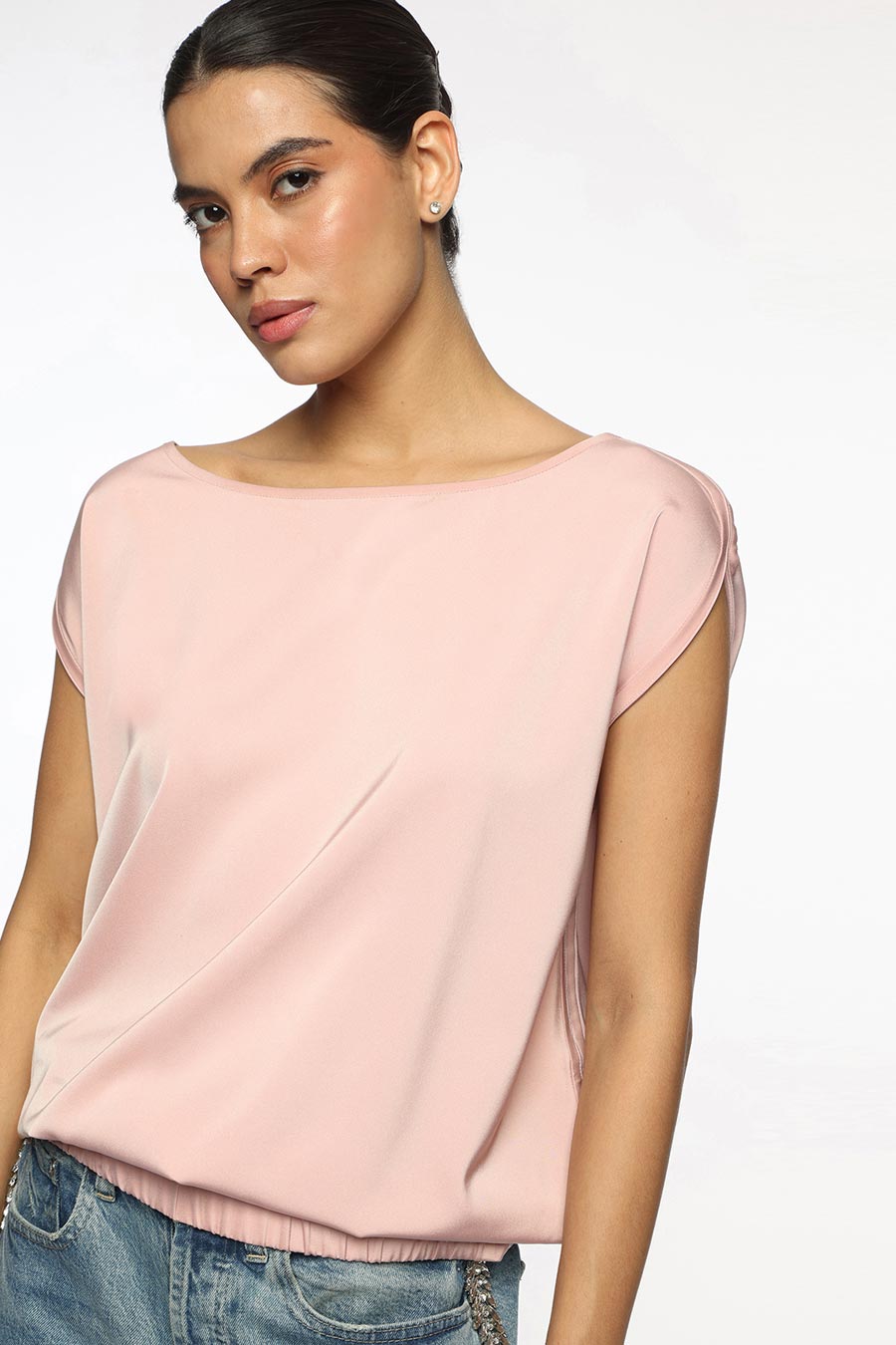 Light Pink Elana Zipper Top