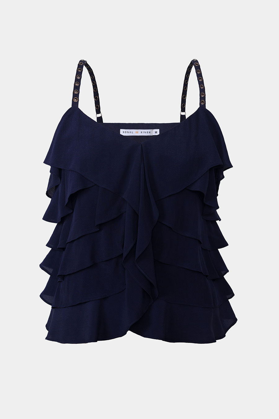 Dark Blue Tulip Layered Top