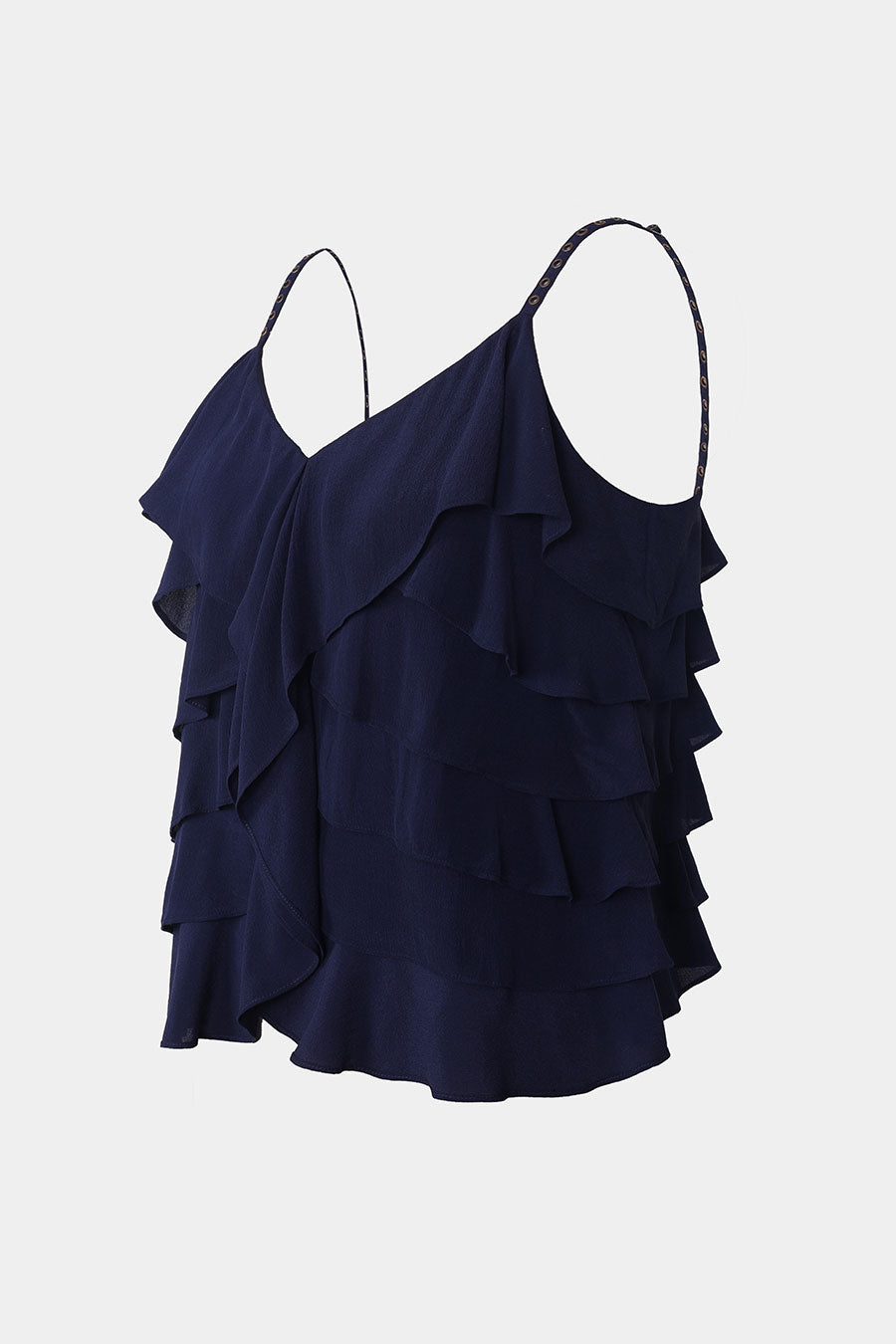 Dark Blue Tulip Layered Top