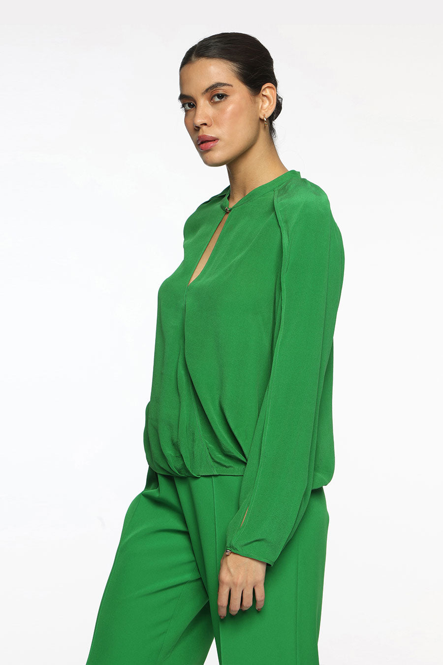 Green Chloe Cape Top