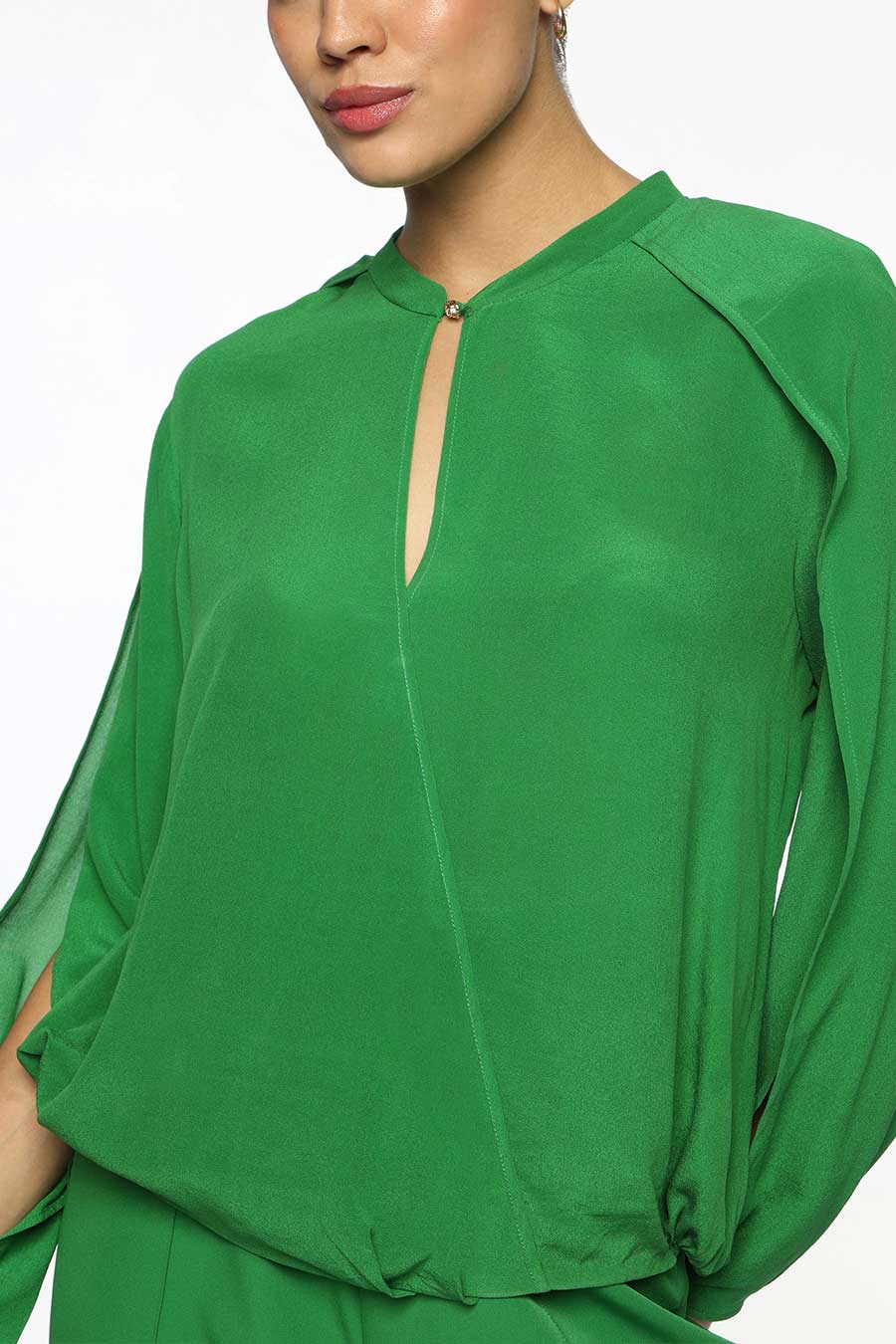 Green Chloe Cape Top