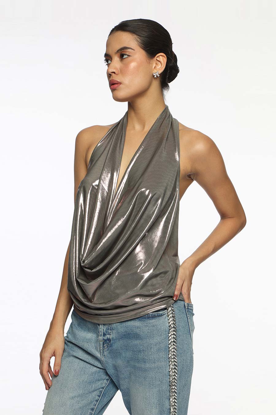 Gun Metal Helen Haulter Top