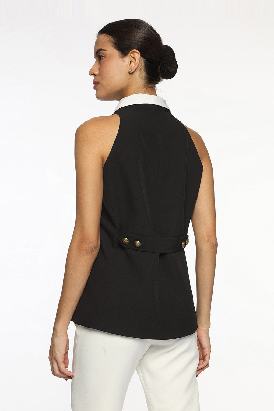 Black Beverly WaistCoat Top