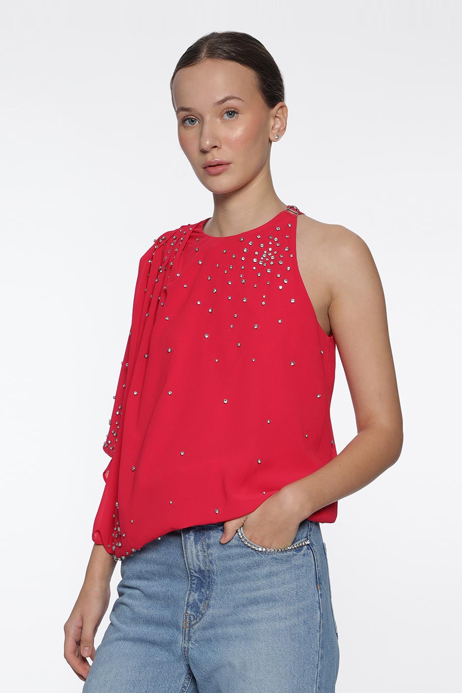 Pink Crystal Asymmetric Top