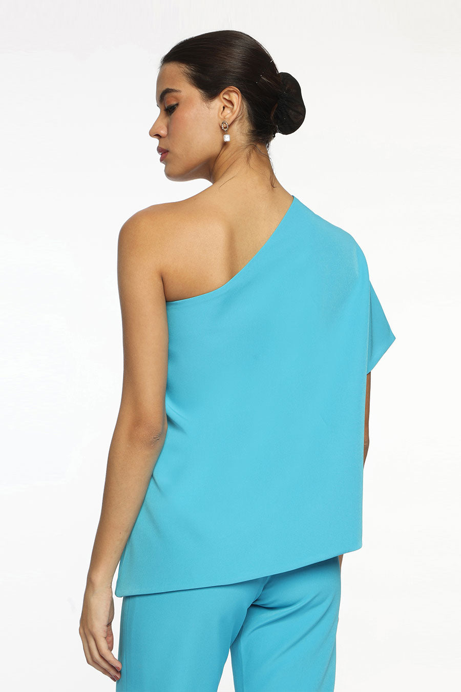 Blue Leo One-Shoulder Top