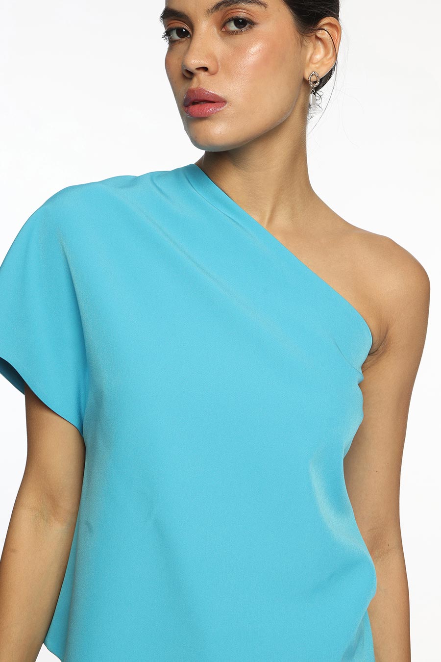 Blue Leo One-Shoulder Top