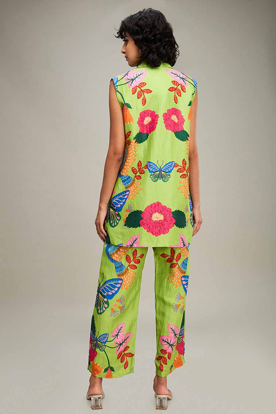 Green Avain Printed Top & Pant Co-Ord Set