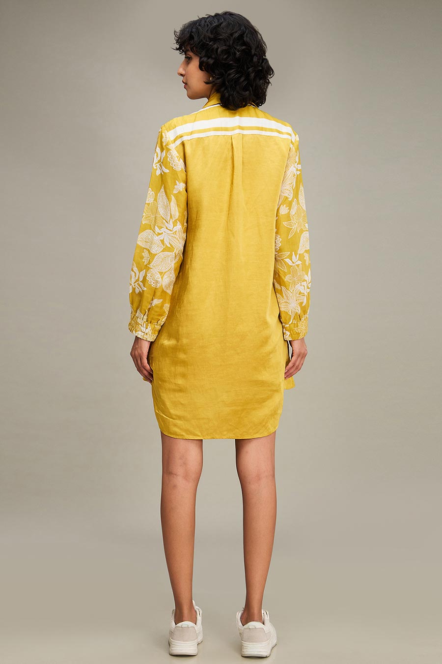 Yellow Ahyana Applique Shirt Dress