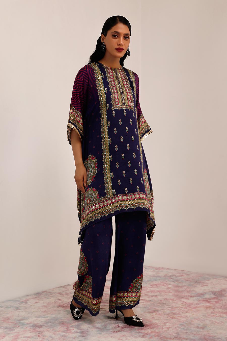 Indigo Kaashni Kaftan & Pant Set