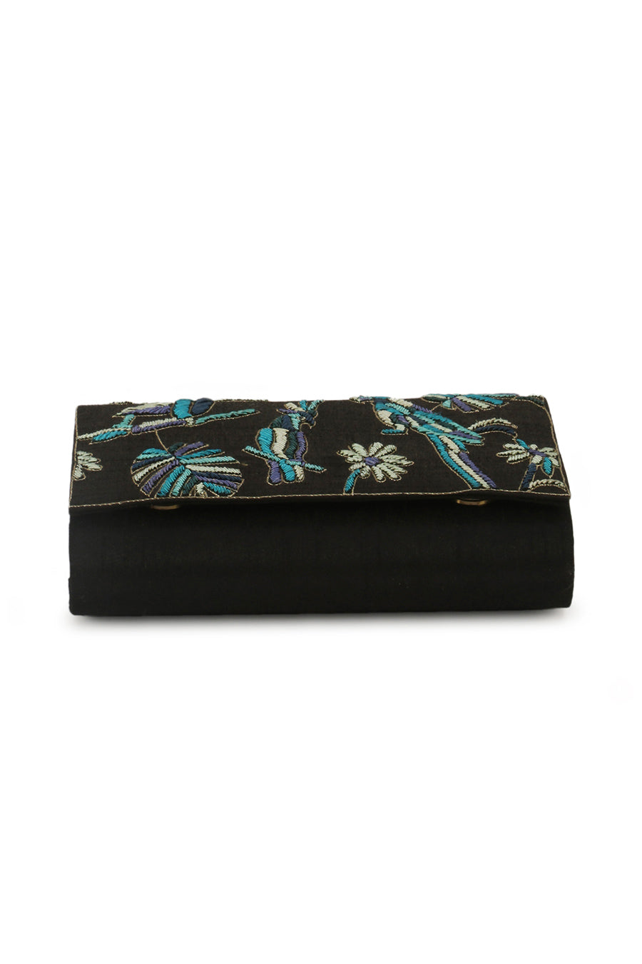 Black Tota-Maina Embroidered Clutch