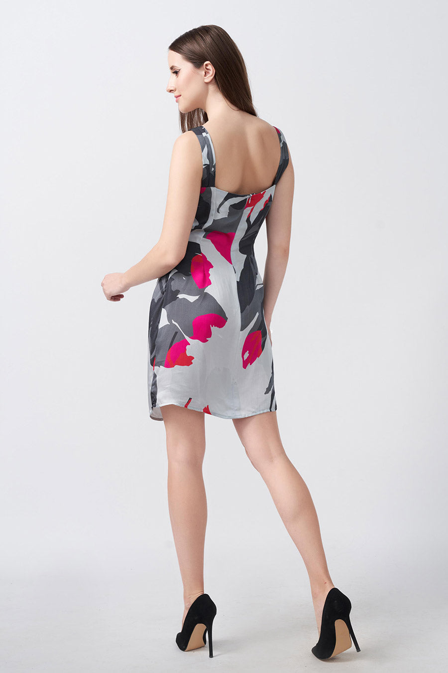 Multicolour Printed Strap Short Dress