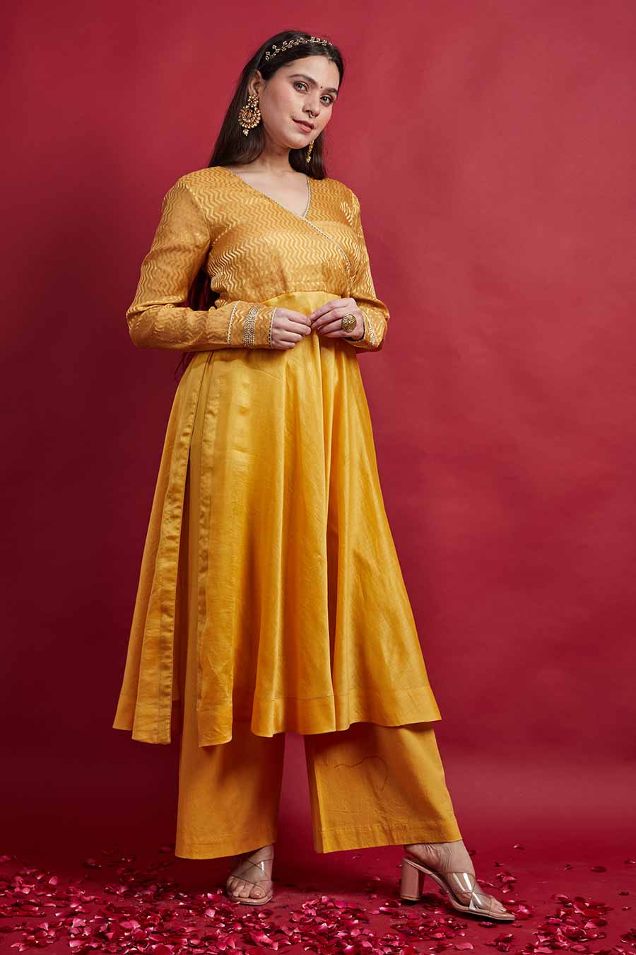 Turmeric Yellow Anarkali Kurta & Palazzo Set