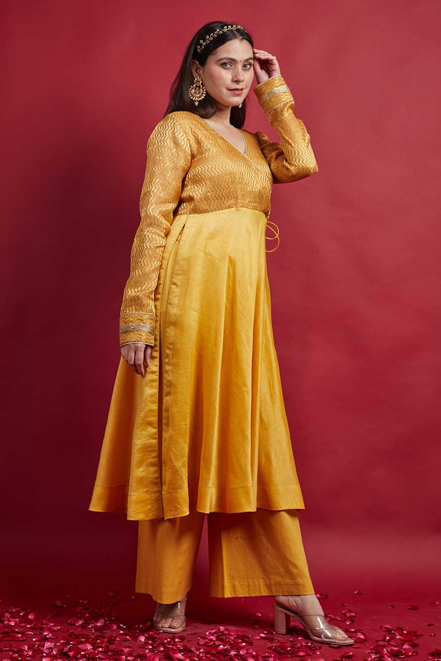 Turmeric Yellow Anarkali Kurta & Palazzo Set