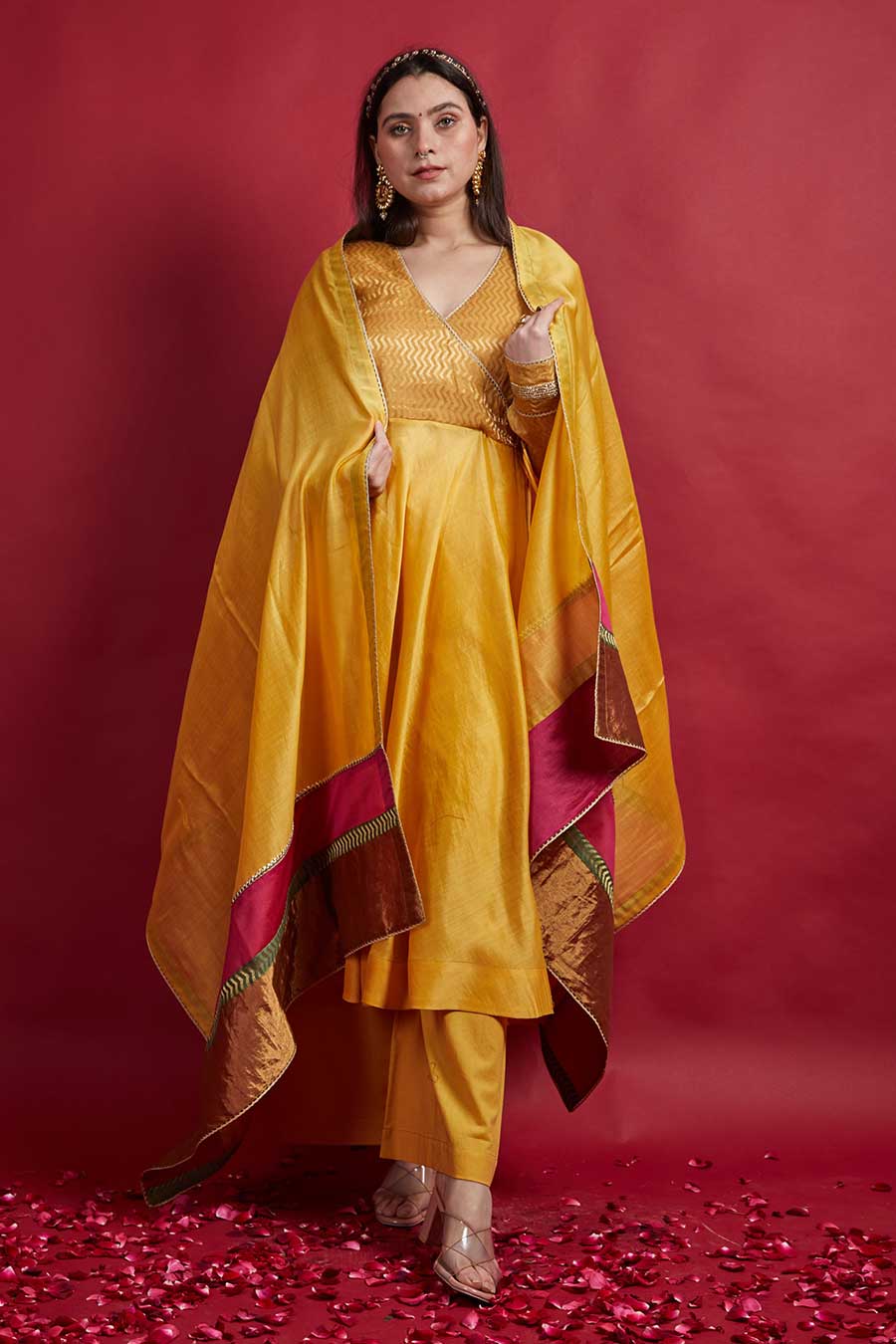 Turmeric Yellow Anarkali Kurta & Palazzo Set