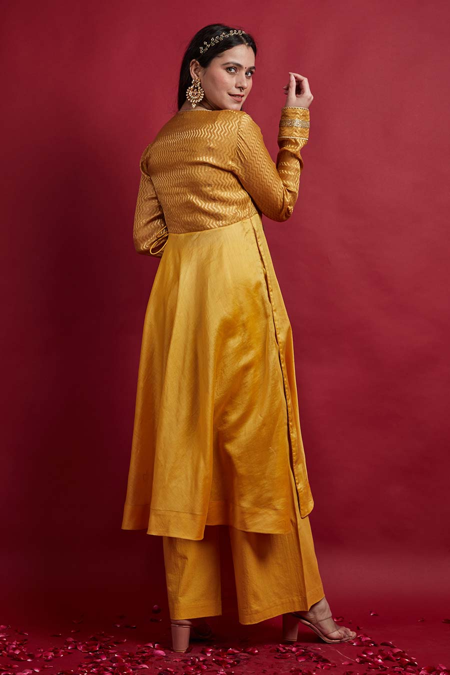 Turmeric Yellow Anarkali Kurta & Palazzo Set