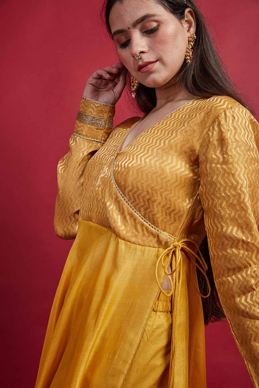 Turmeric Yellow Anarkali Kurta & Palazzo Set