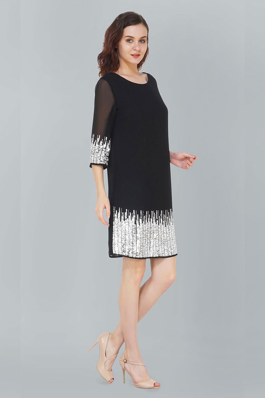 Sunrise Sequin Black Tunic Dress