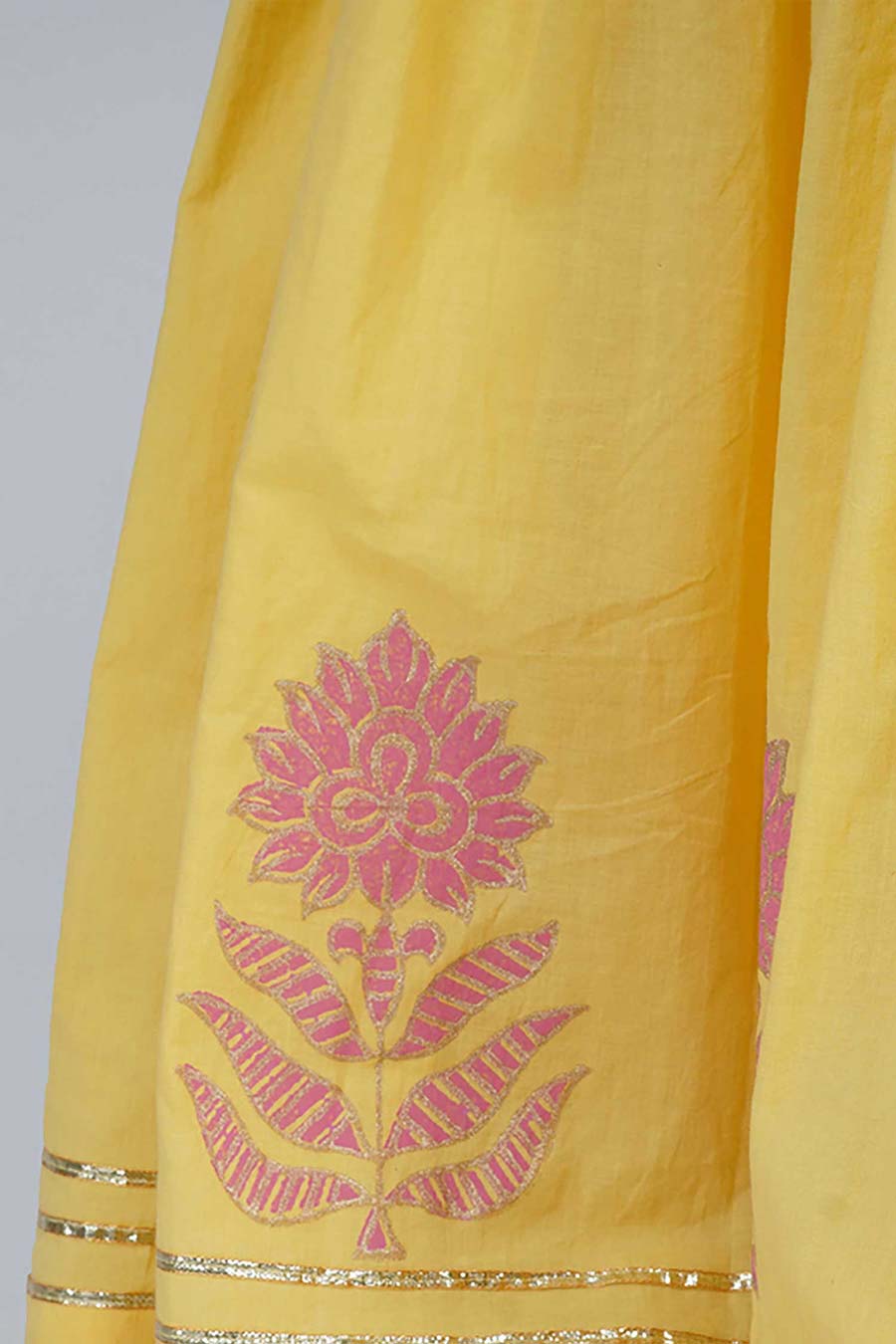 Yellow Chanderi Gharara Set