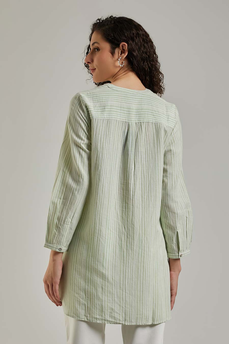 Green Cotton Embroidered Top