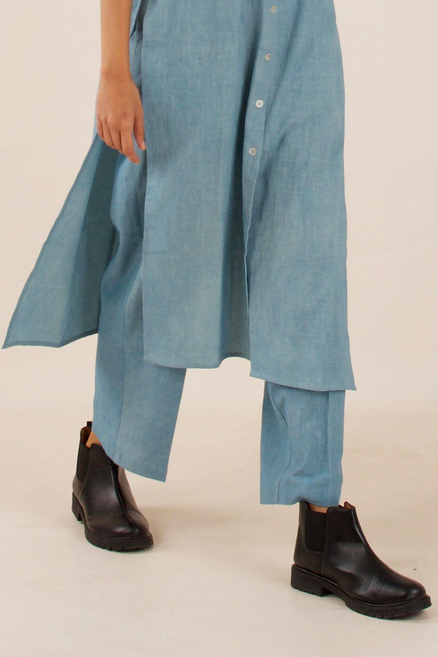 Blue Cotton Long Shirt