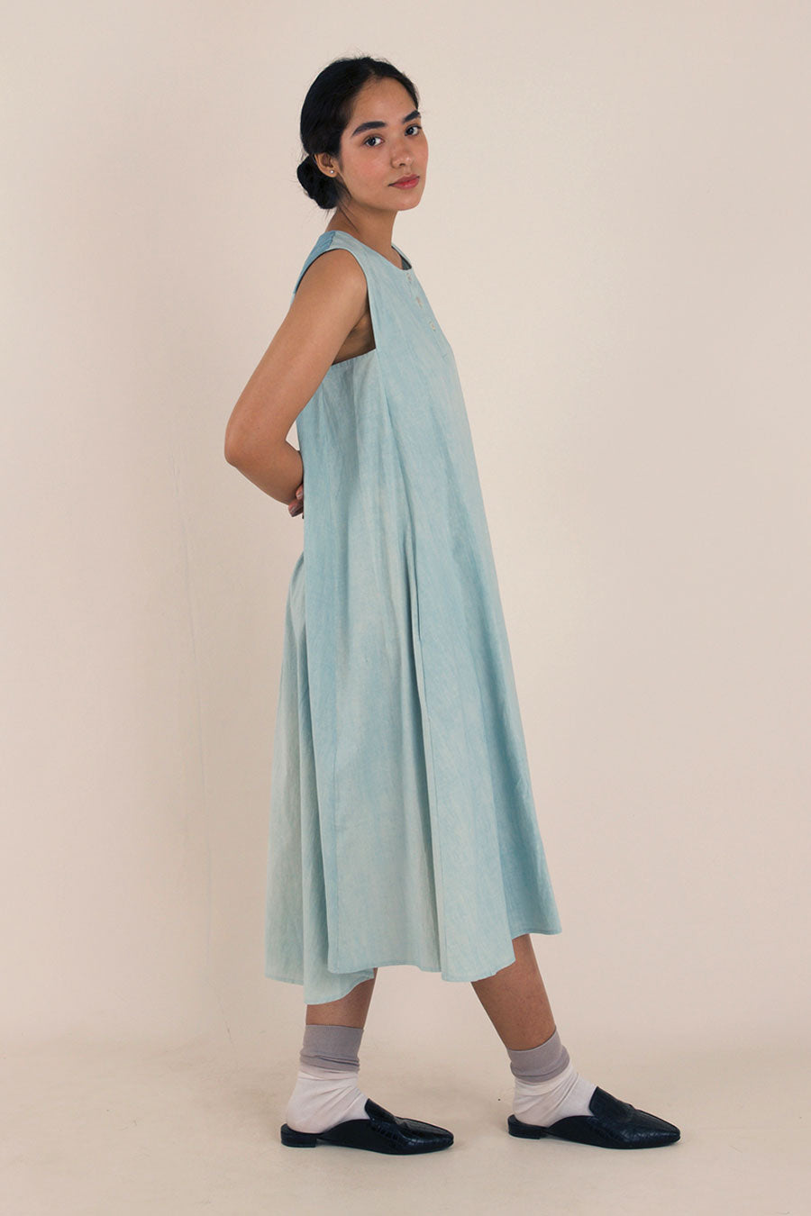 Blue Cotton Kalidaar Dress