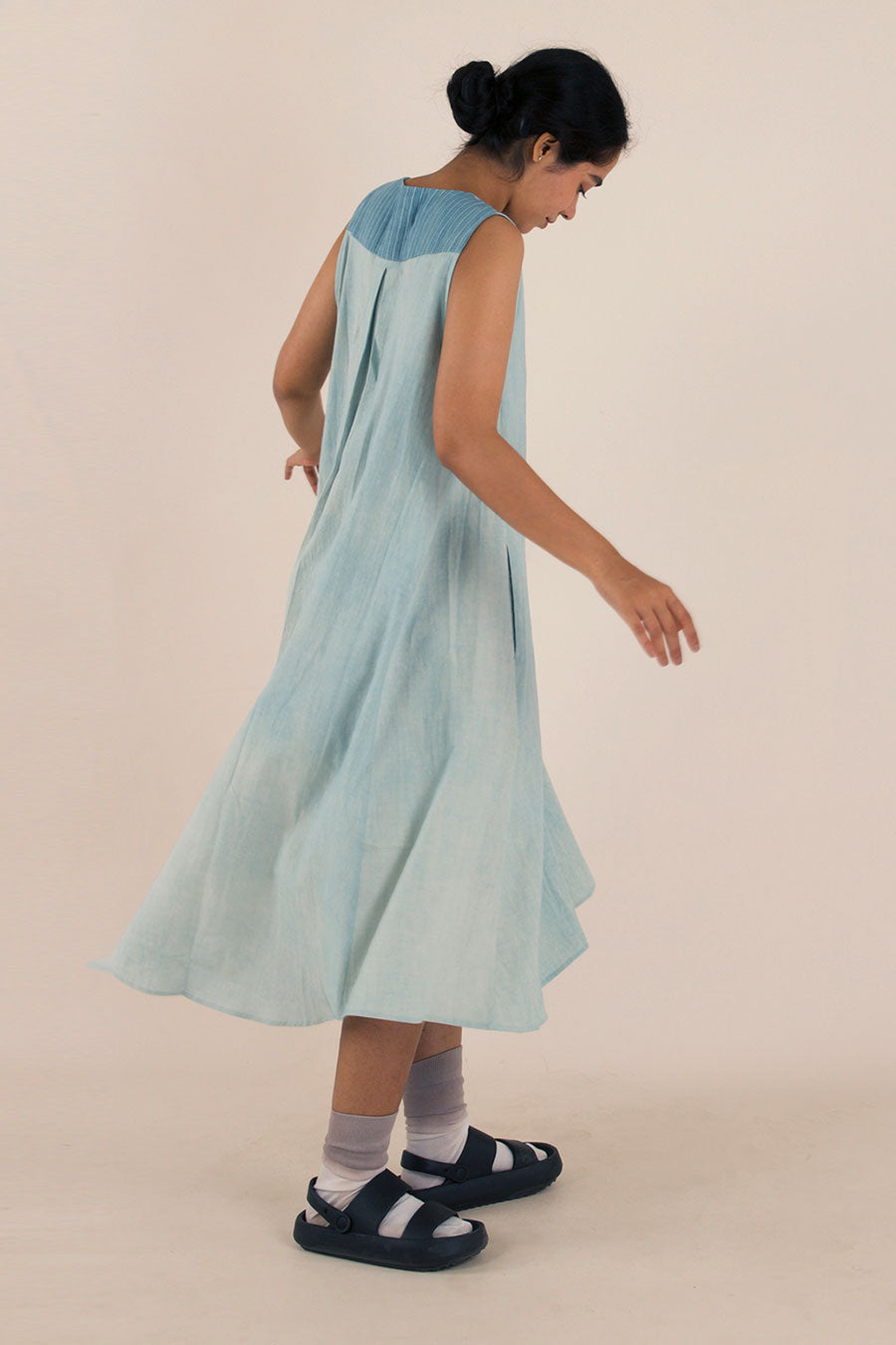 Blue Cotton Kalidaar Dress