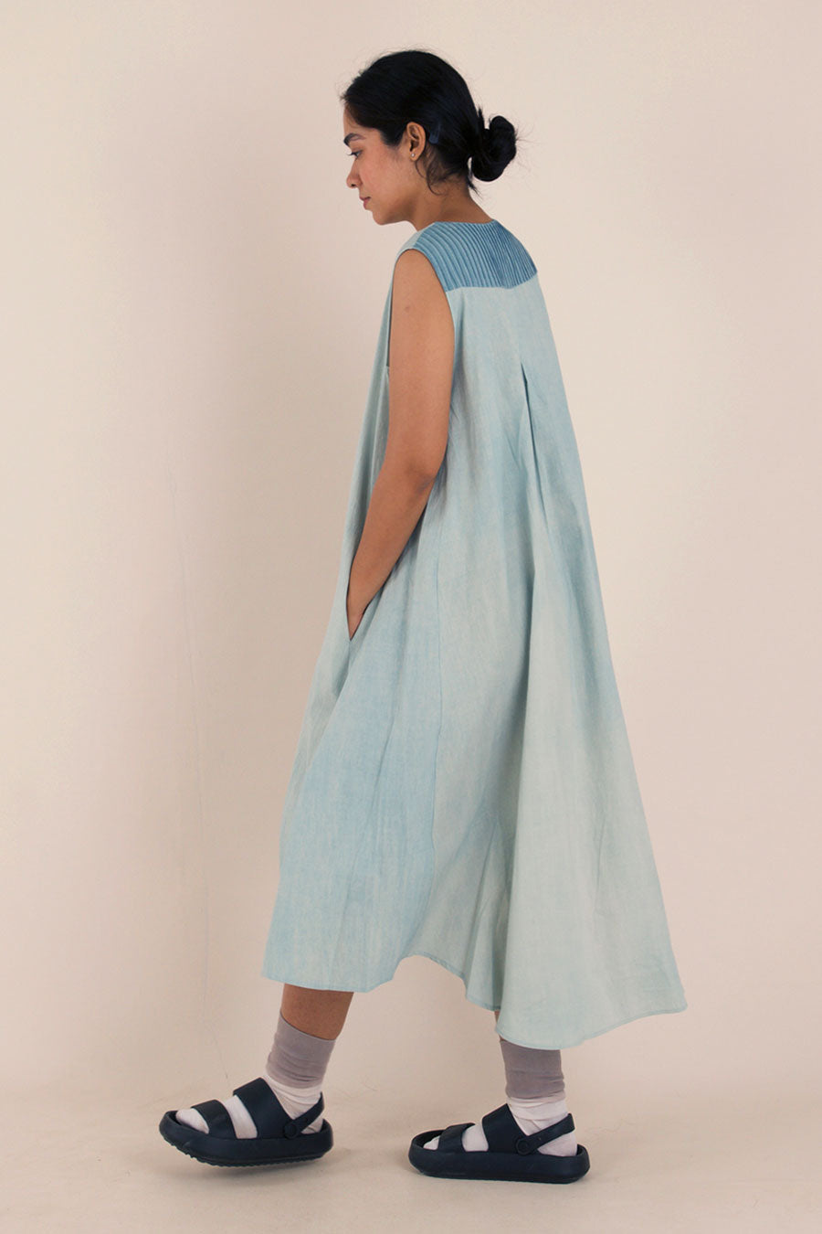 Blue Cotton Kalidaar Dress