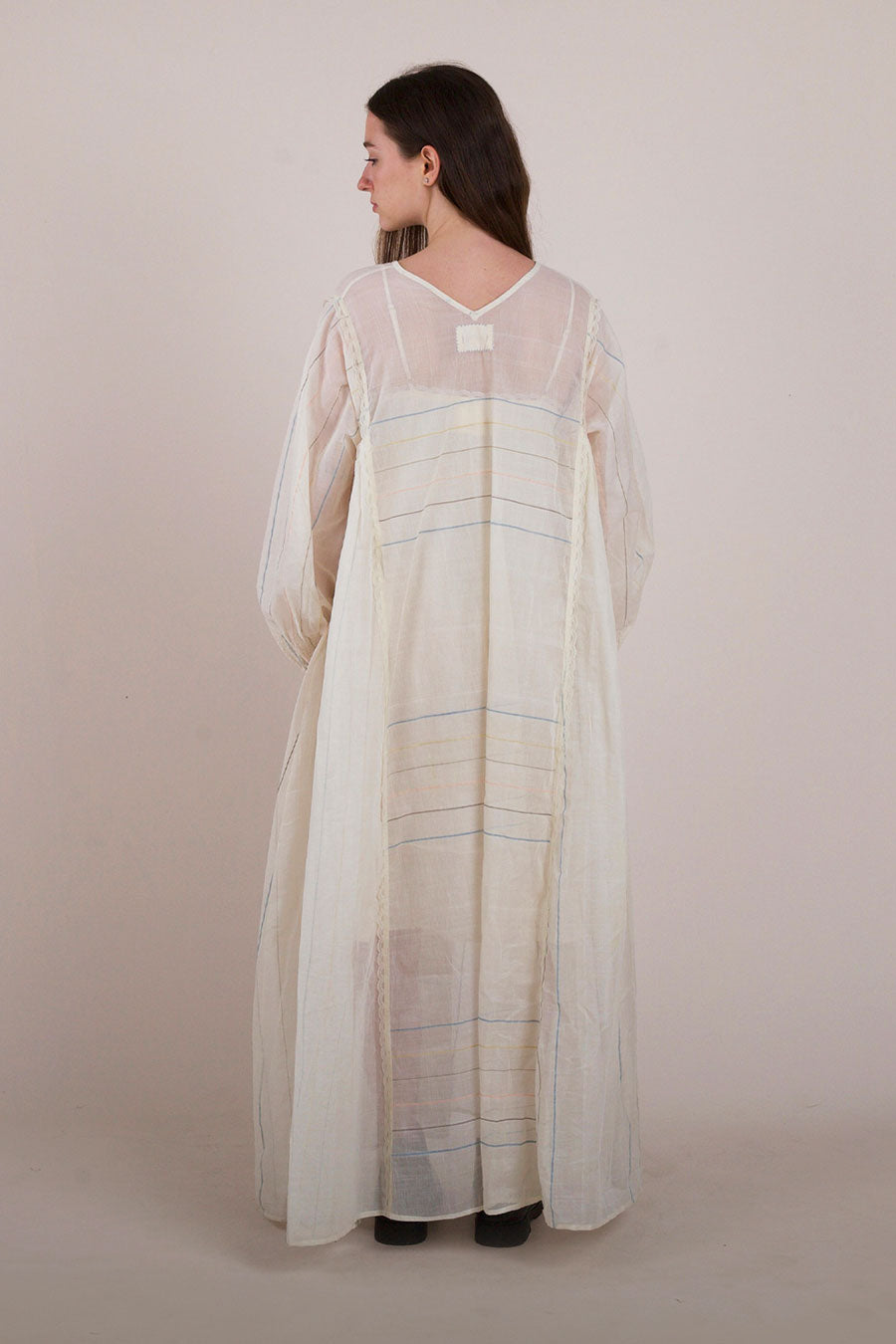 Off-White Semi-Sheer Kalidaar Dress