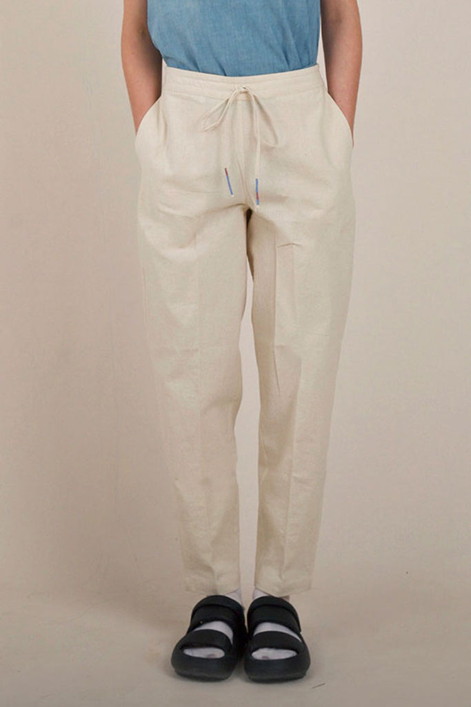 Buy Indigo Blue Cotton Blend Slim Pants Online - W for Woman