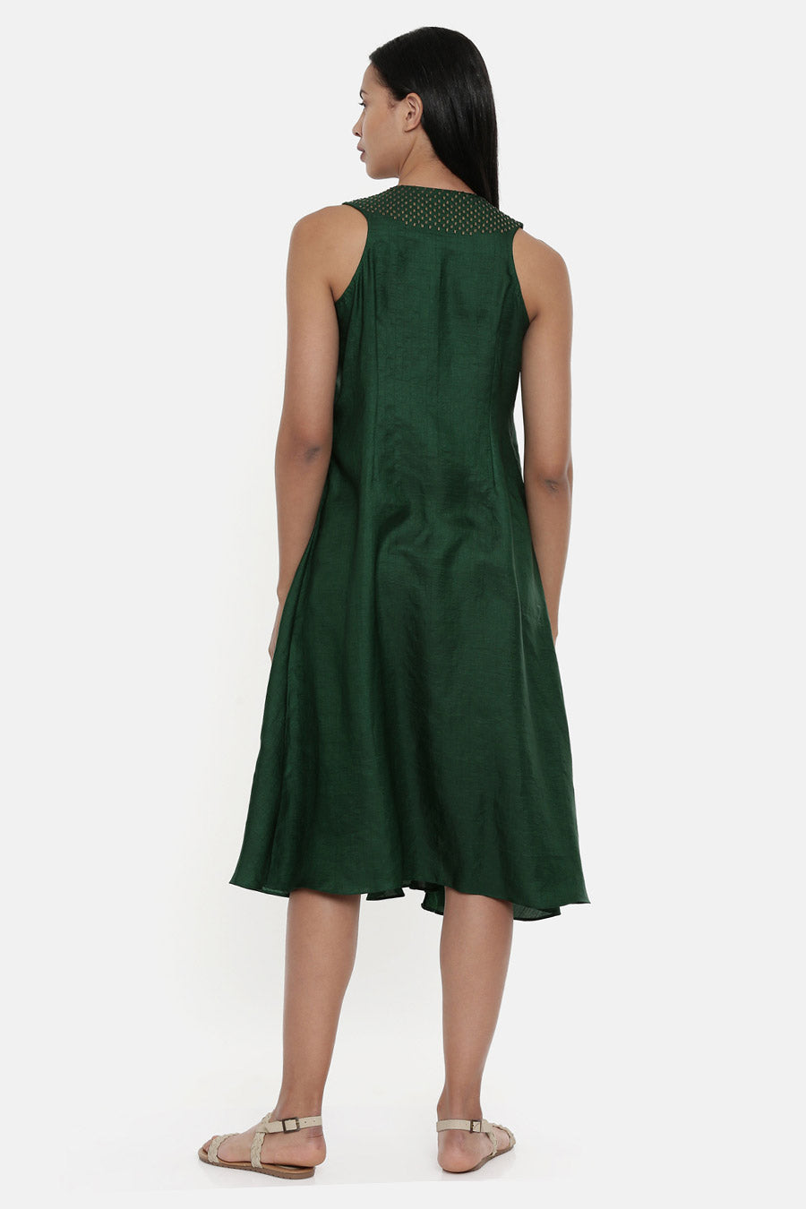 Bottle Green Razer Back Dress