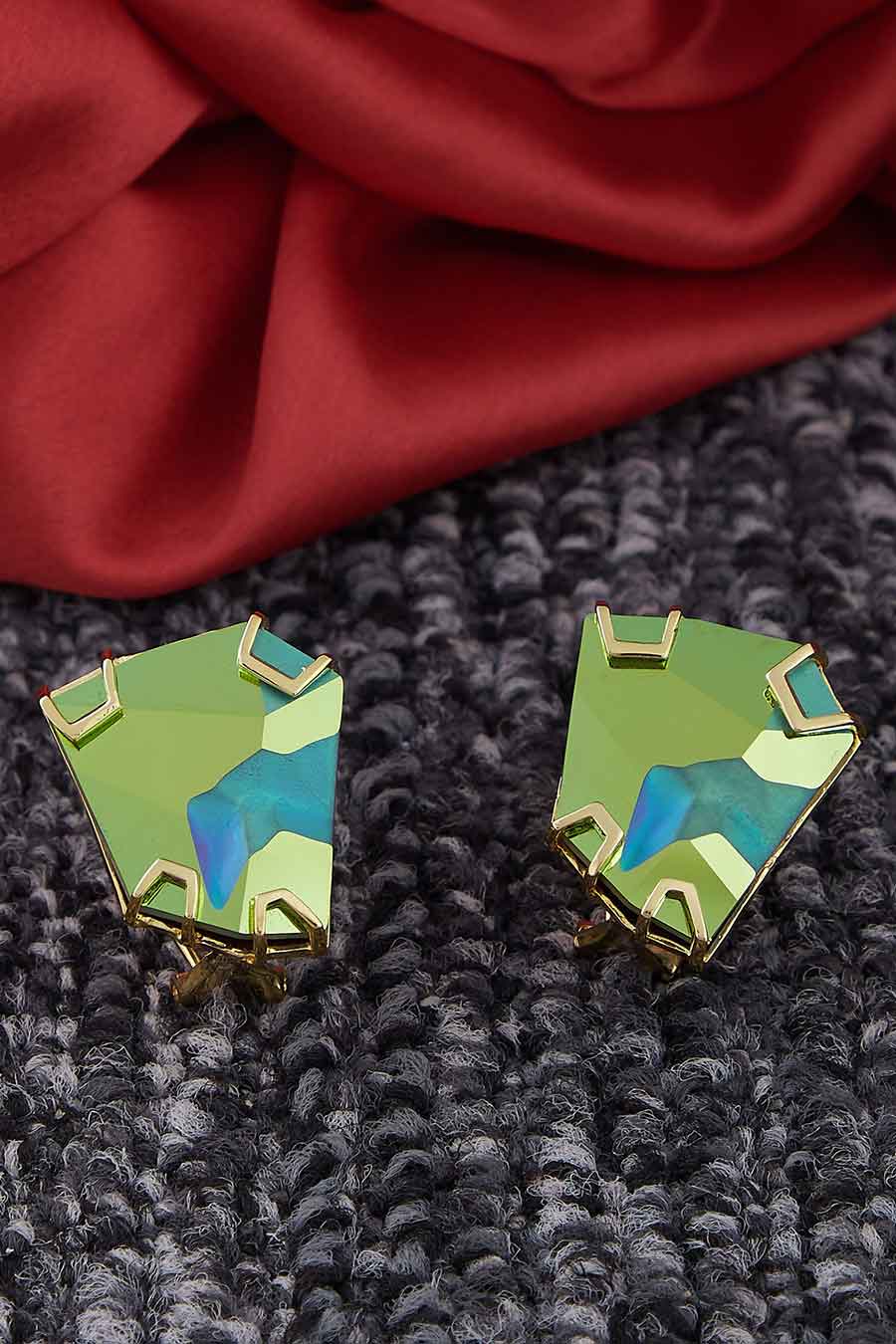 Scarabeaus Green Swarovski Stud Earrings